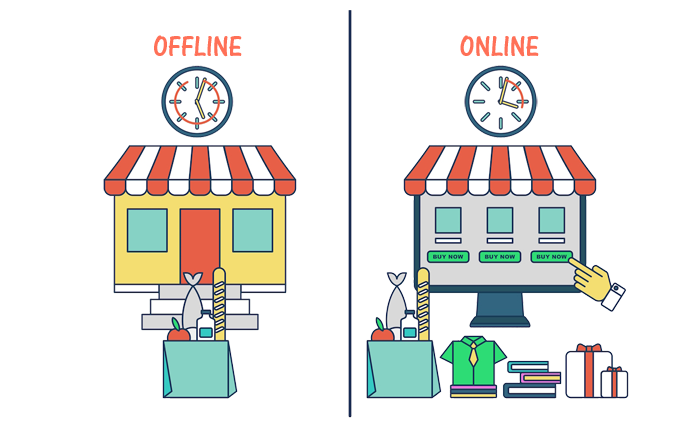 offline business vs online business